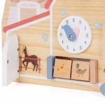 Дървена Монтесори Активна Дъска GINGER HOME, Ферма с Мелница, Лабиринт, Часовник и Зъбни Колела, 33x24x5 см