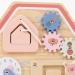 Дървена Монтесори Активна Дъска GINGER HOME, Ферма с Мелница, Лабиринт, Часовник и Зъбни Колела, 33x24x5 см