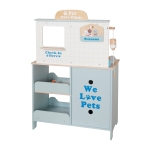 Детска Ветеринарна Клиника Играчка GINGER HOME – Дървен Ветеринарен Център с Аксесоари и Плюшено Куче, 89×57×30 см