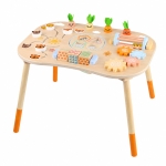 Детска Активна Маса GINGER HOME, Монтесори Център за игра 6 в 1, Масивно Дърво, 46x30.5x43.5 см