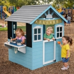 Детска дървена къща за игра GINGER HOME с кухня – 110×103×137 см