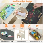 Детска Дървена Къща за Игра 6 в 1 GINGER HOME – Стол, Маса, Черна Дъска, Органайзер, Тента и Мека Подложка