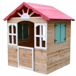 Детска дървена къщичка за игра на открито GINGER HOME – за двор и градина, 115×102×129 см