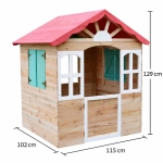 Детска дървена къщичка за игра на открито GINGER HOME – за двор и градина, 115×102×129 см