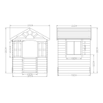Детска дървена къщичка за игра на открито GINGER HOME – за двор и градина, 115×102×129 см