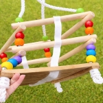 Детска Дървена Люлка GINGER HOME с Колан и Бордове – до 70 кг, 30×30 см