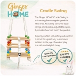Детска Дървена Люлка GINGER HOME с Колан и Бордове – до 70 кг, 30×30 см