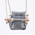 Детска Дървена Люлка GINGER HOME Scandi – Мека Памучна Седалка с Облегалка, 28×28×196 см