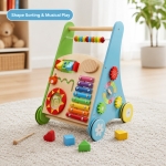 Детска Дървена Проходилка GINGER HOME с Активности, Ксилофон и Сортер, 35.1x31.3x46 см