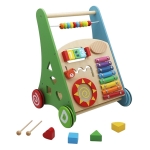 Детска Дървена Проходилка GINGER HOME с Активности, Ксилофон и Сортер, 35.1x31.3x46 см