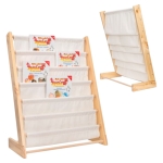 Детска Етажерка за Книги Дърво GINGER HOME, 6 Рафта, Монтесори 64x30x79 см