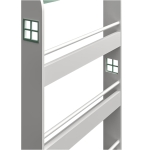 Детска Етажерка за Книги и Играчки GINGER HOME – Къщичка, 3 Рафта, Дърво, 60x12x106 см