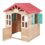 Детска дървена къщичка за игра на открито GINGER HOME – за двор и градина, 115×102×129 см