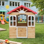 Детска дървена къщичка за игра на открито GINGER HOME – за двор и градина, 115×102×129 см