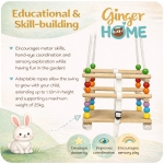 Детска Дървена Люлка GINGER HOME с Колан и Бордове – до 70 кг, 30×30 см