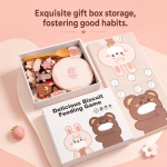 Дървена Монтесори Играчка GINGER HOME, Нахрани Зайчето и Мечето с Бисквитки, за Фина Моторика, 35 Части
