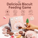 Дървена Монтесори Играчка GINGER HOME, Нахрани Зайчето и Мечето с Бисквитки, за Фина Моторика, 35 Части