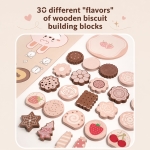 Дървена Монтесори Играчка GINGER HOME, Нахрани Зайчето и Мечето с Бисквитки, за Фина Моторика, 35 Части