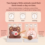 Дървена Монтесори Играчка GINGER HOME, Нахрани Зайчето и Мечето с Бисквитки, за Фина Моторика, 35 Части