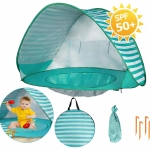 Детска Pop-Up палатка за игра GINGER HOME с UV защита 50+ – лека и сгъваема, за плаж и градина, 120×80×70 см