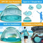 Детска Pop-Up палатка за игра GINGER HOME с UV защита 50+ – лека и сгъваема, за плаж и градина, 120×80×70 см