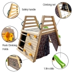 Детска дървена пързалка с катерушка за двор GINGER HOME, 285×152×123 см