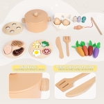 Детски Дървен Кухненски Комплект GINGER HOME, Тенджера с Храни, Риболов и Сортер, Монтесори, 27 части