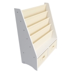 Детски Дървен Органайзер 2 в 1, Етажерка за Книжки и Кутии за Съхранение на Играчки