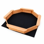 Детски дървен пясъчник GINGER HOME – 8-странен модел с 4 седалки, 134.5×134.5 см