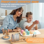 Детски Дървен Сервиз за Хранене 33 части GINGER HOME – Комплект за Ролева Игра с Чинии, Чаши, Прибори и Поставки