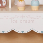Детски Дървен Щанд за Сладолед GINGER HOME, Магазинче на Колела, MDF, 44/57x28x95.5 см, Монтесори Игра