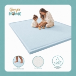 Детски Мемори Килим GINGER HOME LOLLA, 150x200 см, 3,5 см Дебелина, Кадифено Мек Водоустойчив Горен Слой, Мемори Пяна, Противохлъзгаща Основа, Син