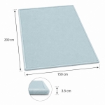 Детски Мемори Килим GINGER HOME LOLLA, 150x200 см, 3,5 см Дебелина, Кадифено Мек Водоустойчив Горен Слой, Мемори Пяна, Противохлъзгаща Основа, Син