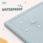 Детски Мемори Килим GINGER HOME LOLLA, 150x200 см, 3,5 см Дебелина, Кадифено Мек Водоустойчив Горен Слой, Мемори Пяна, Противохлъзгаща Основа, Син