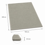 Детски Мемори Килим GINGER HOME LOLLA, 150x200 см, 3,5 см Дебелина, Кадифено Мек Водоустойчив Горен Слой, Мемори Пяна, Противохлъзгаща Основа, Сив