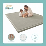 Детски Мемори Килим GINGER HOME LOLLA, 150x200 см, 3,5 см Дебелина, Кадифено Мек Водоустойчив Горен Слой, Мемори Пяна, Противохлъзгаща Основа, Сив