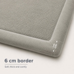 Детски Мемори Килим GINGER HOME LOLLA, 150x200 см, 3,5 см Дебелина, Кадифено Мек Водоустойчив Горен Слой, Мемори Пяна, Противохлъзгаща Основа, Сив