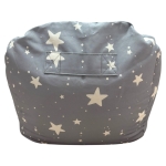 Детски Пуф Кресло GINGER HOME Little Stars, 100% Памук, Сив Барбарон Със Звезди, 55x44x55 см