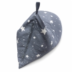 Детски Пуф Лежанка GINGER HOME Little Stars, 100% Памук, Сив Барбарон със Звезди, 127x81x76 см