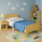 Детско Дървено Легло със Защита и Подматрачна Рамка 140/70 см – GINGER HOME