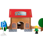 Детско Дървено Влакче GINGER HOME, 88 Части, Локомотив с Батерия, 3+