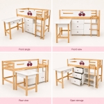 Детско Комбинирано Легло GINGER HOME CHERRY с Бюро, Скрин, Шкаф и Подматрачна Рамка, 90x200 см