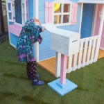 Голяма Дървена Детска Къща с Веранда GINGER HOME, 194x229x210 см, за Игри и Забавления на Открито