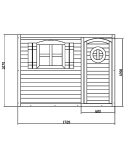 Голяма Дървена Детска Къща с Веранда GINGER HOME, 194x229x210 см, за Игри и Забавления на Открито