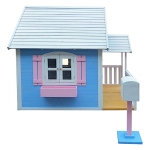 Голяма Дървена Детска Къща с Веранда GINGER HOME, 194x229x210 см, за Игри и Забавления на Открито