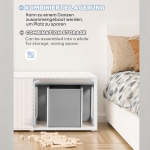 Монтесори Детска маса и Столче GINGER HOME, Дървен Комплект 3 в 1, бяло и сиво