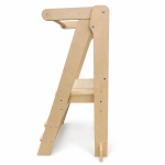 Монтесори Кула за Деца GINGER HOME, Сгъваемо Помощно Столче за Кухня, Learning Tower, Безопасна Детска Стълба, Масивно Натурално Дърво, 51x37x92 см