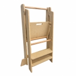 Монтесори Кула за Деца GINGER HOME, Сгъваемо Помощно Столче за Кухня, Learning Tower, Безопасна Детска Стълба, Масивно Натурално Дърво, 51x37x92 см