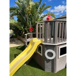 Детска Дървена Катерушка Пиратски Кораб с Пързалка и Пясъчник GINGER HOME – За Двор и Градина, 310×320×180 см