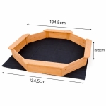 Детски дървен пясъчник GINGER HOME – 8-странен модел с 4 седалки, 134.5×134.5 см